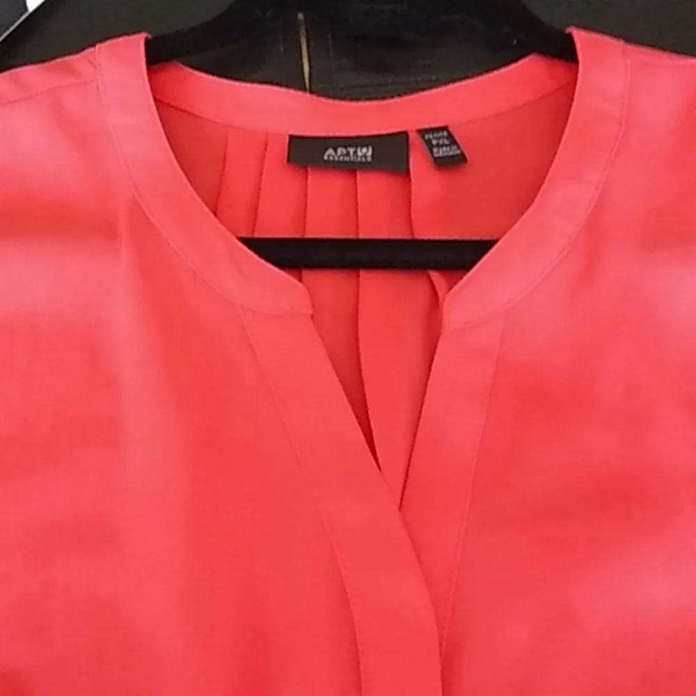 Apt 9 cayenne coral sheer button blouse XLP - Picture 8 of 16